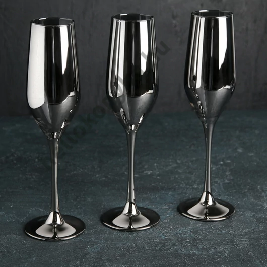 Luminarc SHINY GRAPHITE pezsgős pohár 16cl (6 db)