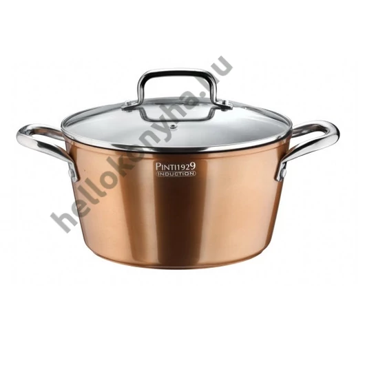 Pintinox MATERIC lábos+üvegfedő bevonatos 20 cm rozsdamentes fül indukciós