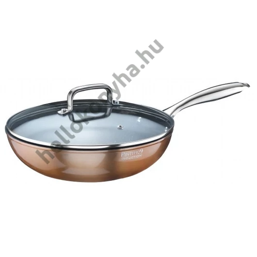 Pintinox MATERIC wok+üvegfedő bevonatos 28 cm rozsdamentesnyél induk