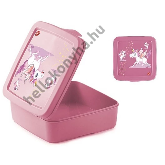 Snips SANDWICH BOX PP UNICORN uzsonnás doboz 14,5×14,5×5,5 cm 0,5 liter

