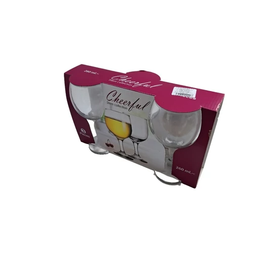 3 darabos talpas boros pohár szett üveg Cheerful (260 ml-es)