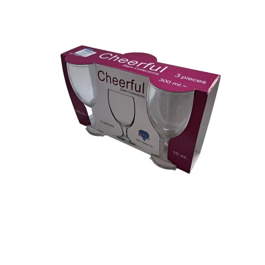 3 darabos talpas boros pohár szett üveg Cheerful (300 ml-es)