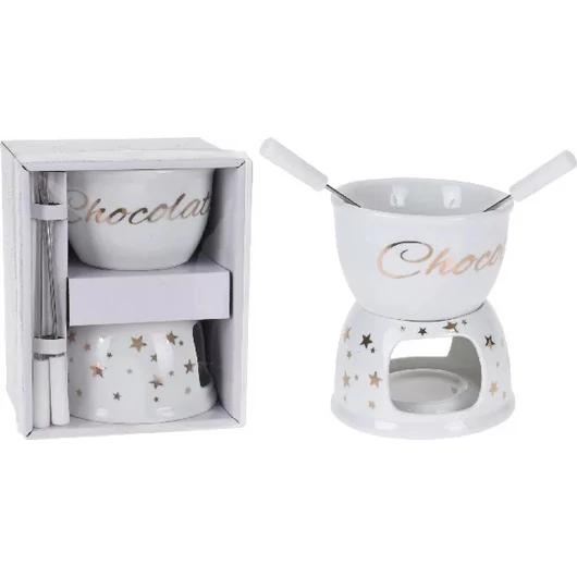Csoki fondü szett porcelán