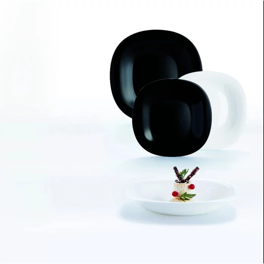 18 darabos Carine étkészlet (fekete fehér színben)