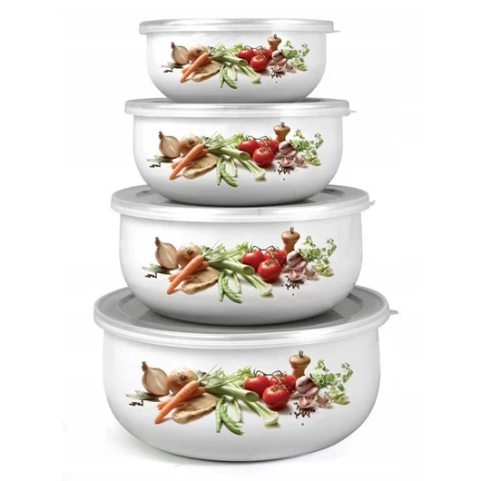 Zománcozott tál szett VEGETABLES, 8 részes