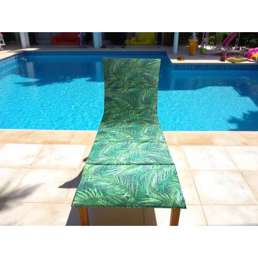 Napozó szivacs 180x60 cm zöld mexikói pálmaleveles