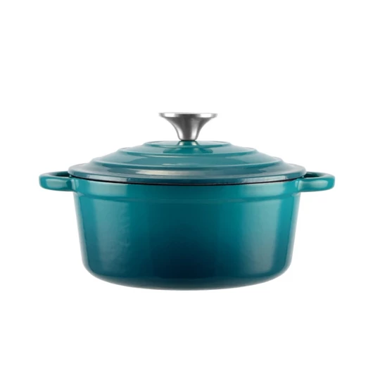 2 literes zománcozott öntöttvas lábas 20x8,8cm, türkíz színben