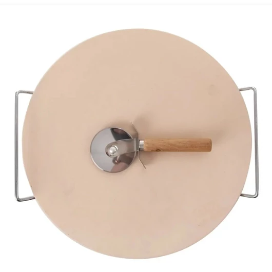 Orion Pizza sütőkő pizzavágóval 33 cm-es