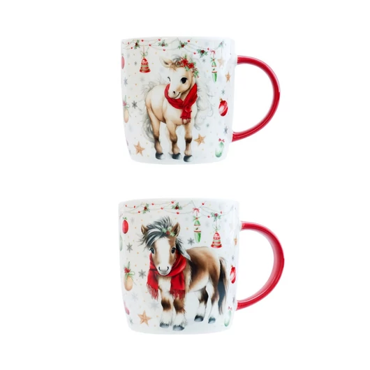 Karácsonyi porcelán bögre 38 cl 2 dekor PÓNI