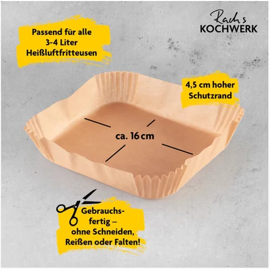 RACHS KOCHWERK Sütőpapír forrólevegős fritőzhöz / airfryer - 100 db-os készlet