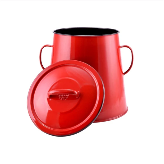 Zsírosbödön 20L, piros zománcozott