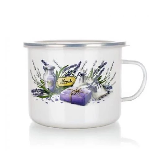 Bögre levendula mintás zománcozott 1,4 L