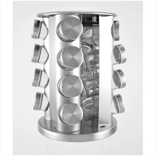 Perfect Home Fűszertartó 16 db-os rozsdamentes állvánnyal