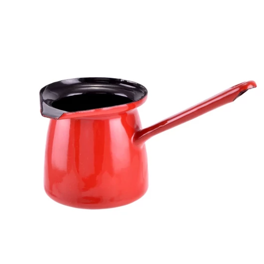 Zománcozott török kávékiöntő csőrös nyeles 4 személyes 3 dl