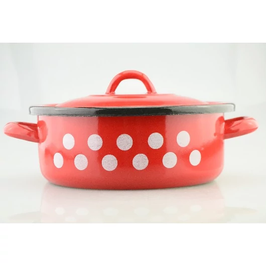 LÁBAS PIROS ZOMÁNC PÖTTYÖS 1L