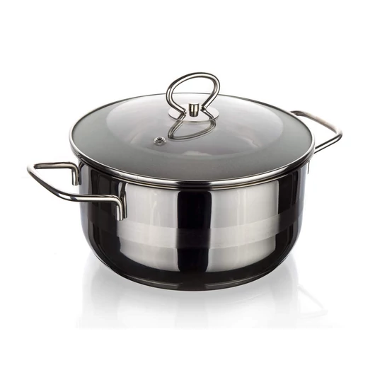 BANQUETT Matte rozsdamentes lábas üveg fedővel (6,5 L-es)