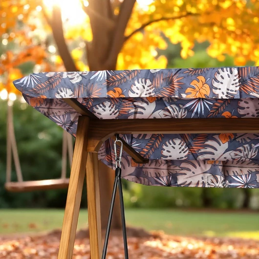 Hintaágy tető 170 cm-es hintaágyhoz szürke trópusi barna levél mintával