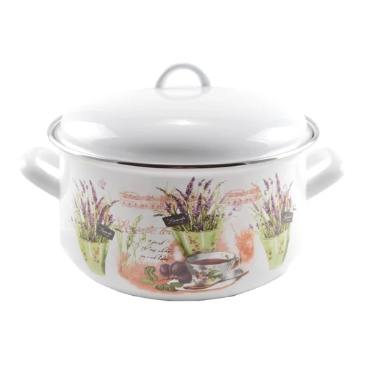 zománcozott Lábas+fedő 24cm-es 6L
