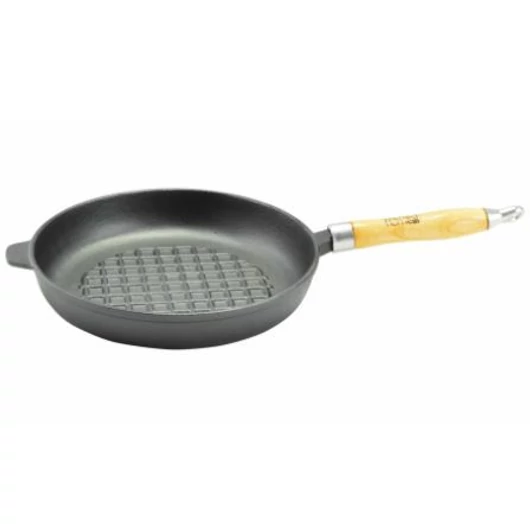 Öntöttvas serpenyő grill 24cm kerek