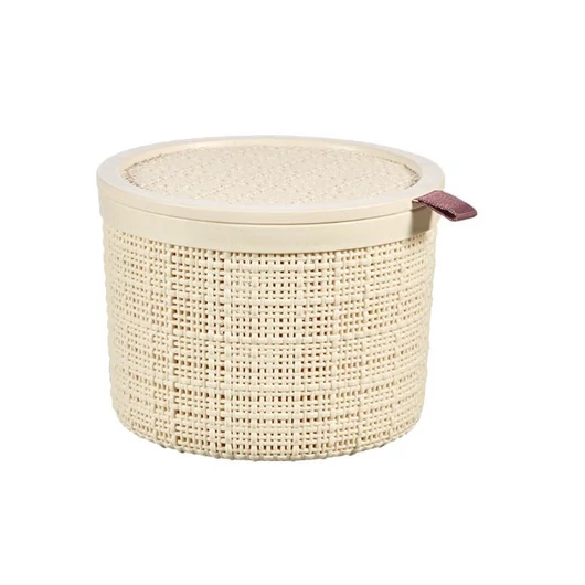 Doboz tetővel kerek 2 L Jute bézs (KKS)