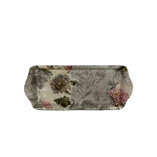 Tálca zserbós 33x14,5x2,5 cm Virág mintás (KKS)