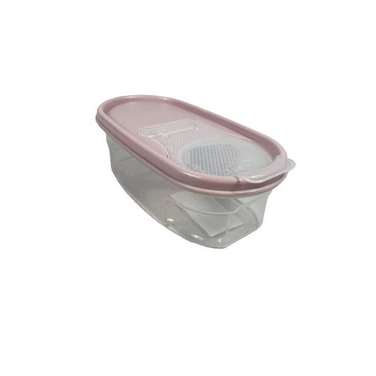 Szárazáru tároló zárható kiöntőnyílással pink színben (0,6 L-es)