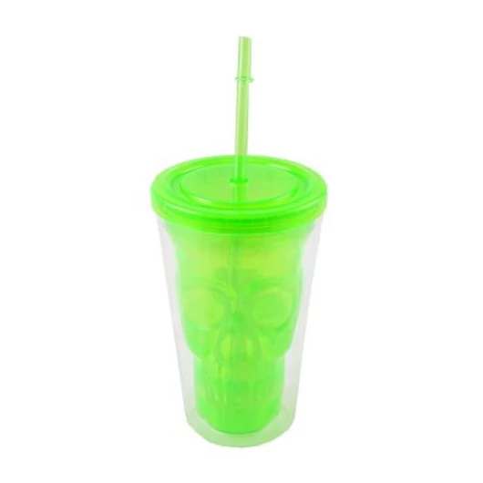 Koponyás pohár műanyag zöld