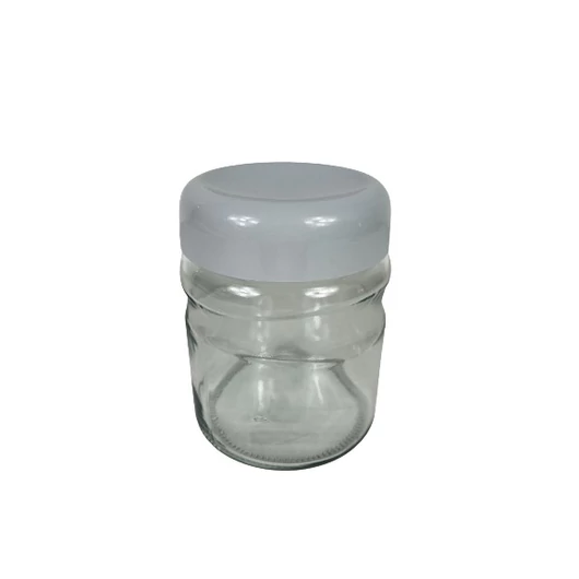 Üveg fűszertartó műanyag tetővel szürke színben (0,9 L-es)