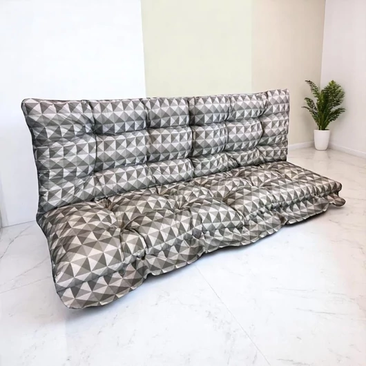 Hintaágy párna 170 cm 2 részes szürke kockás