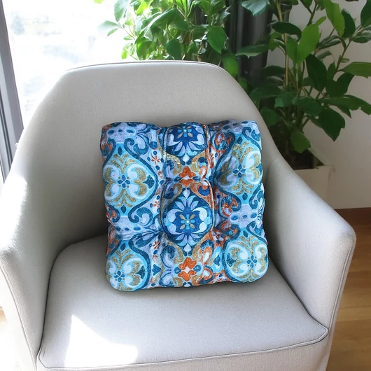 Puffy ülőpárna vízlepergető és UV álló kék színben (38x38x8 cm-es)