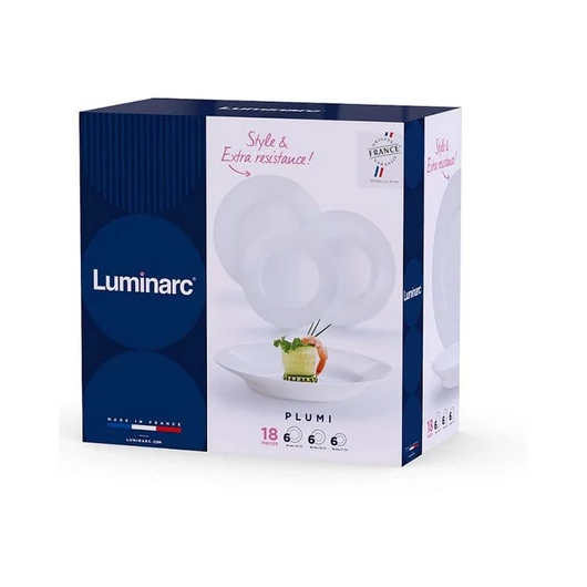 ARC PLUMI fehér étkészlet (18 db-os)