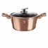Kép 1/3 - Berlinger Haus ROSE GOLD bevonatos LÁBOS üveg fedővel  24cm 4,1l / BH-1515N / 