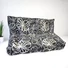Kép 1/4 - Hintaágy párna 150 cm 3 részes Fekete fehérvirágos mintával