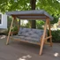 Kép 3/4 - Hintaágy párna 130 cm 3 részes Szürke
