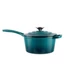 Kép 1/3 - 1,9 literes zománcozott öntöttvas nyeles lábas fedővel 19x9,5cm, türkíz színben