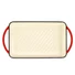 Kép 1/4 - Piros zománcozott öntöttvas grill tepsi 33x21,5x3,2cm
