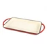 Kép 3/4 - Piros zománcozott öntöttvas grill tepsi 33x21,5x3,2cm