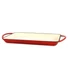 Kép 4/4 - Piros zománcozott öntöttvas grill tepsi 33x21,5x3,2cm