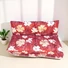 Kép 4/5 - Hintaágy párna 120 cm 2 részes rózsavörös vanília virágos mintával