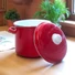 Kép 3/4 - Fazék fedővel zománcozott 22cm 6,9l piros Perfect Home