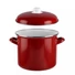 Kép 1/2 - Fazék fedővel zománcozott 24cm 8,6l piros Perfect Home
